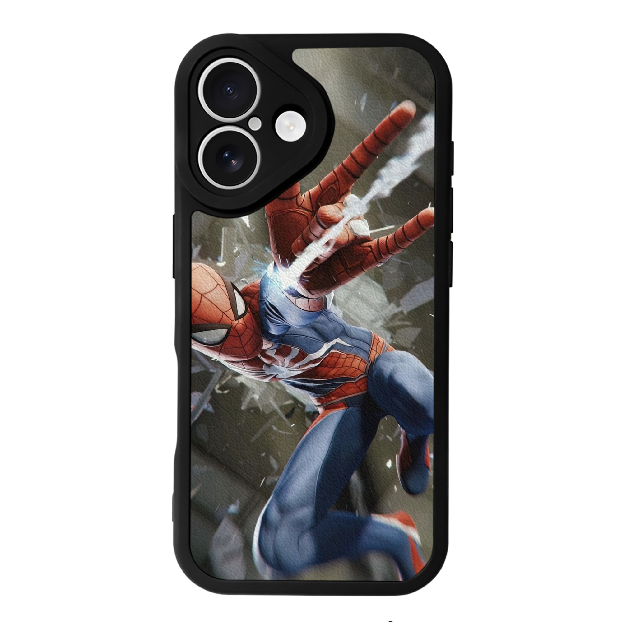 （画像用） Spider Man スパイダーマン 【iPhone 16シリーズ対応】シリコンスマホケース（レザー調） 材質：シリコン
